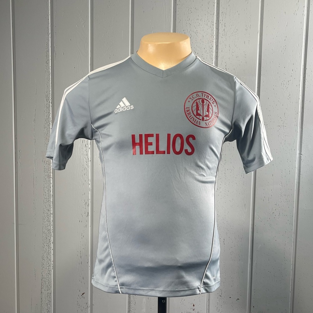 *Adidas Men's Blue Gray Athletic Short Sleeve Shirt Sz S